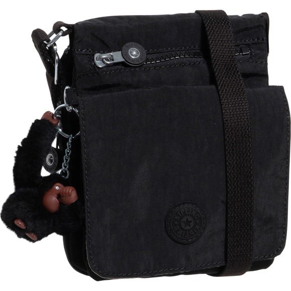 Kipling Black Crossbody Bag New Eldorado Small Shoulder Bag Monkey Charm NWT - Picture 1 of 4